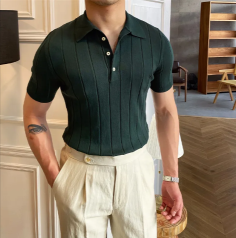 The Ribbed Knit Polo