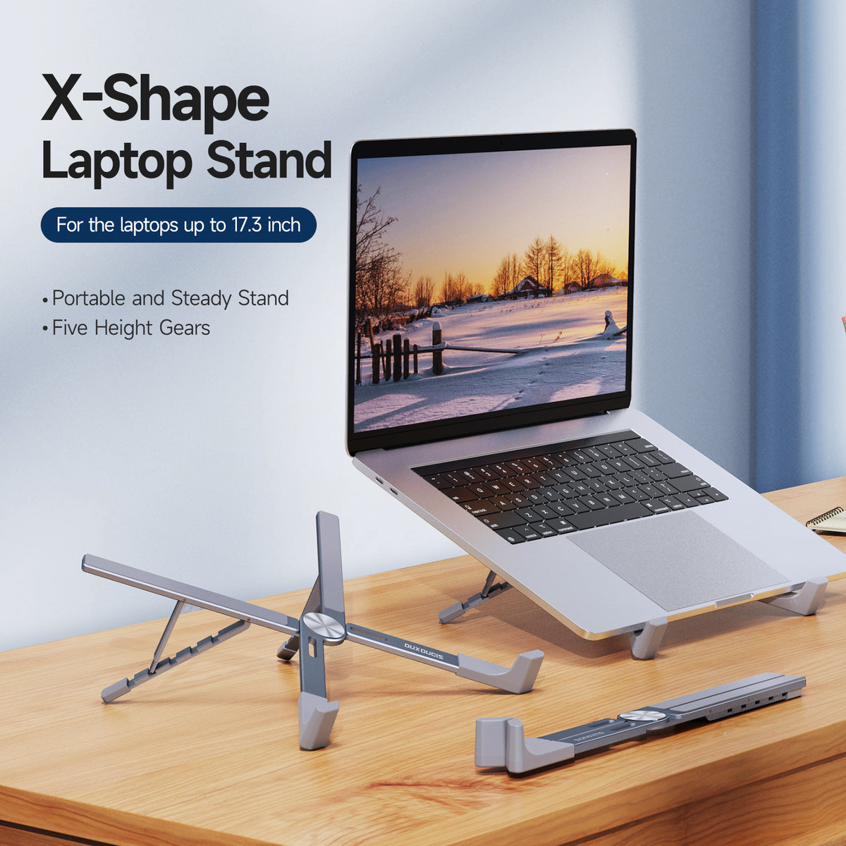 The X-Stand — Folding Aluminum Laptop Stand