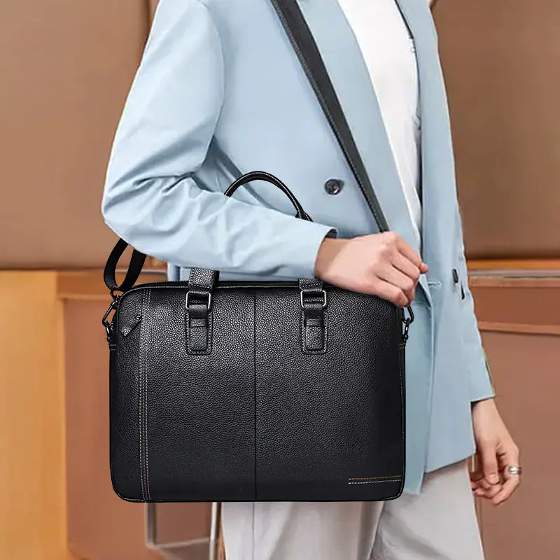The Commuter Laptop Bag — Coffee Leather