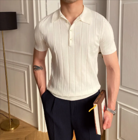 The Ribbed Knit Polo