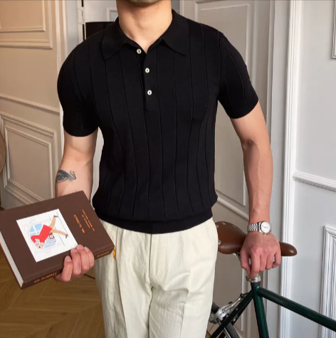 The Ribbed Knit Polo