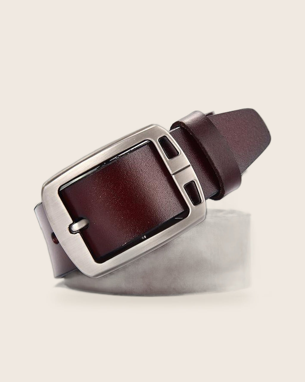 The Espresso Belt — Leather Pin Buckle